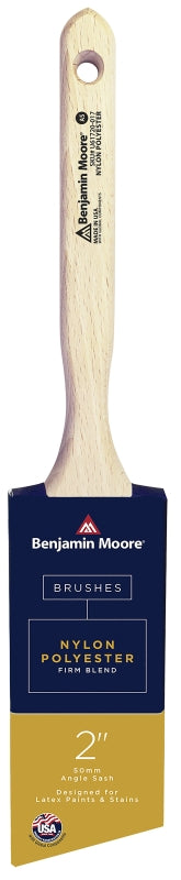 PREMIER PAINT ROLLER Benjamin Moore U61720-017 Paint Brush, Firm Brush, 2-11/16 in L Bristle, Nylon/Polyester Bristle, Angle Sash Handle PAINT PREMIER PAINT ROLLER