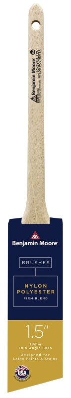 PREMIER PAINT ROLLER Benjamin Moore U61815-017 Paint Brush, Wood Handle, Firm Brush, 2-3/16 in L Bristle, Nylon/Polyester Bristle, 1 EA PAINT PREMIER PAINT ROLLER