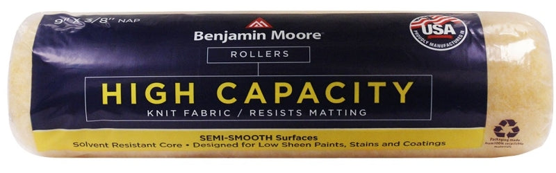 PREMIER PAINT ROLLER Benjamin Moore U66003-018 High-Capacity Roller Cover, 3/8 in Thick Nap, 9 in L PAINT PREMIER PAINT ROLLER