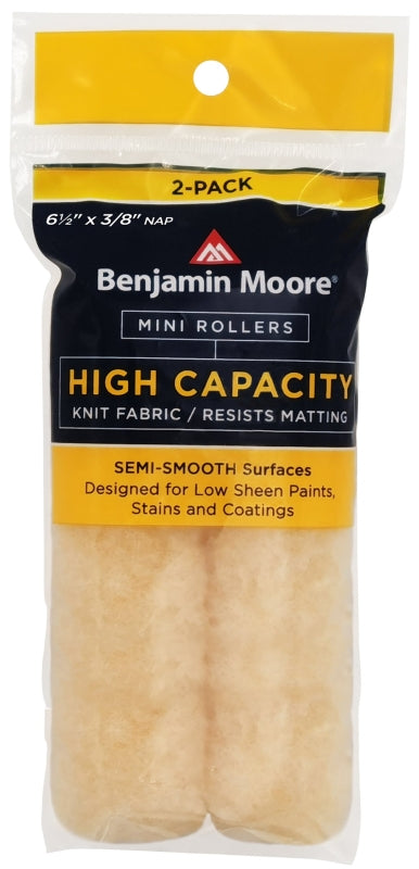 PREMIER PAINT ROLLER Benjamin Moore U66501-018 Mini Roller Cover, 3/8 in Thick Nap, 6-1/2 in L, Wool Cover, Buff PAINT PREMIER PAINT ROLLER