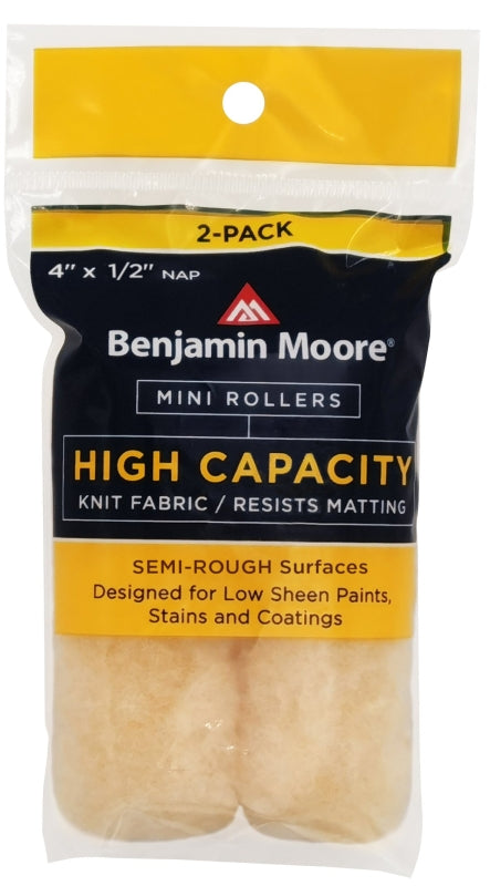 PREMIER PAINT ROLLER Benjamin Moore U66502-018 Mini Roller Cover, 1/2 in Thick Nap, 4 in L PAINT PREMIER PAINT ROLLER