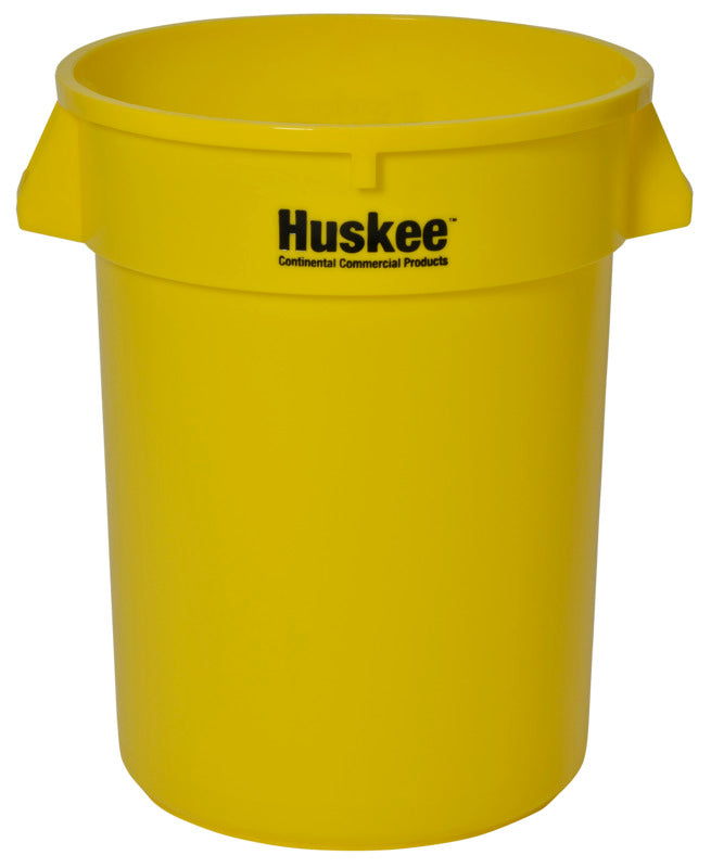 CONTINENTAL COMMERCIAL Continental Commercial 3200YW Trash Receptacle, 32 gal, Plastic, Yellow CLEANING & JANITORIAL SUPPLIES CONTINENTAL COMMERCIAL   