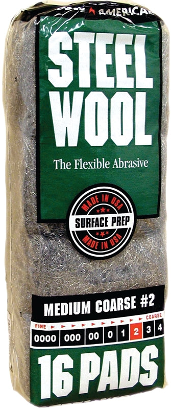 HOMAX Homax 106605-06 Steel Wool, #2 Grit, Medium, Gray