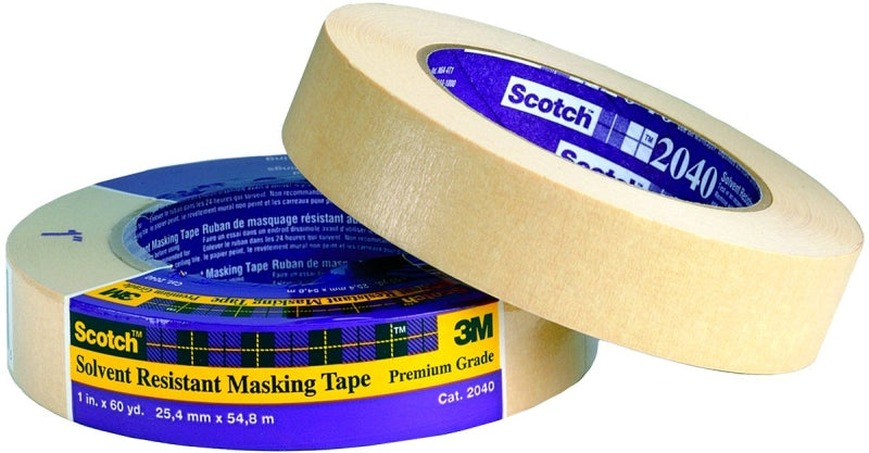 SCOTCH Scotch 2040-1A-BK Masking Tape, 60 yd L, 1 in W, Paper Backing, Natural PAINT SCOTCH   