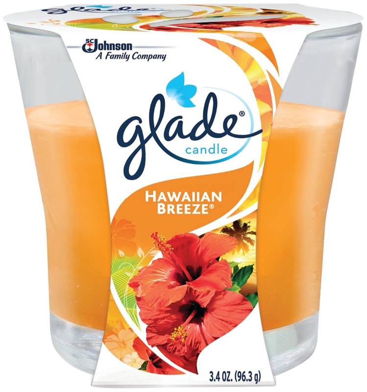 GLADE Glade 76956 Air Freshener Candle, 3.4 oz Jar, Hawaiian Breeze, Orange CLEANING & JANITORIAL SUPPLIES GLADE