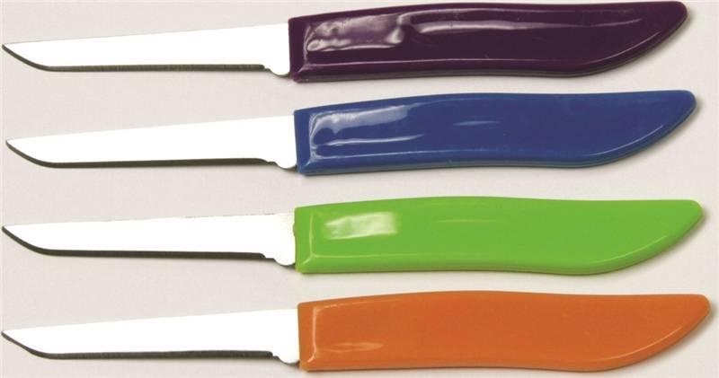 CHEF CRAFT Chef Craft 21852 Paring Knife Set, Stainless Steel Blade, Plastic Handle, Blue/Green/Orange/Purple Handle HOUSEWARES CHEF CRAFT   