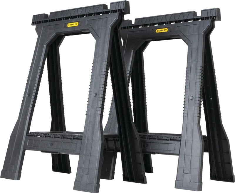 STANLEY TOOLS STANLEY STST60952 Folding Sawhorse, 800 lb, 5 in W, 32 in H, 22-1/2 in D, Plastic, Black TOOLS STANLEY TOOLS   