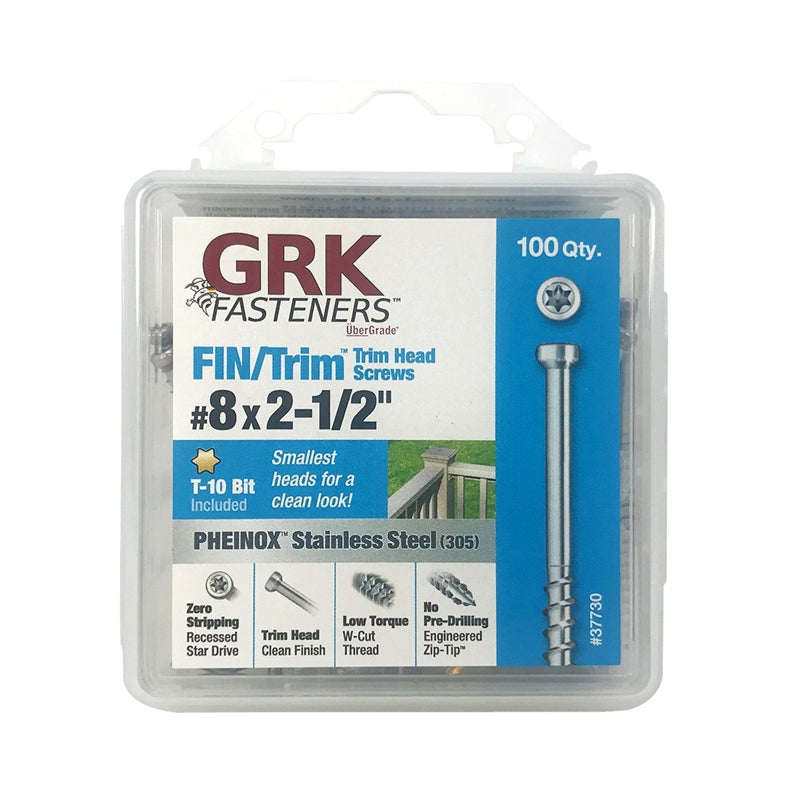 GRK FASTENERS GRK Fasteners PHEINOX Series 37730 Screw, #8 Thread, 2-1/2 in L, Coarse Thread, Round Head, Star Drive, Stainless Steel HARDWARE & FARM SUPPLIES GRK FASTENERS   