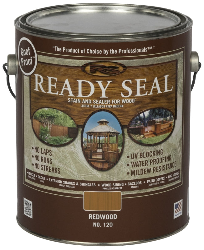 READY SEAL Ready Seal 120 Stain and Sealer, Redwood, 1 gal, Can PAINT READY SEAL   