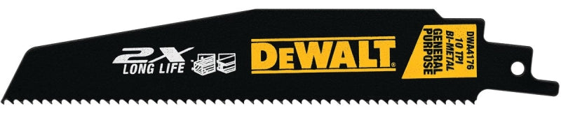 DEWALT DeWALT DWA4176B25 Reciprocating Saw Blade, 1 in W, 6 in L, 10 TPI TOOLS DEWALT   