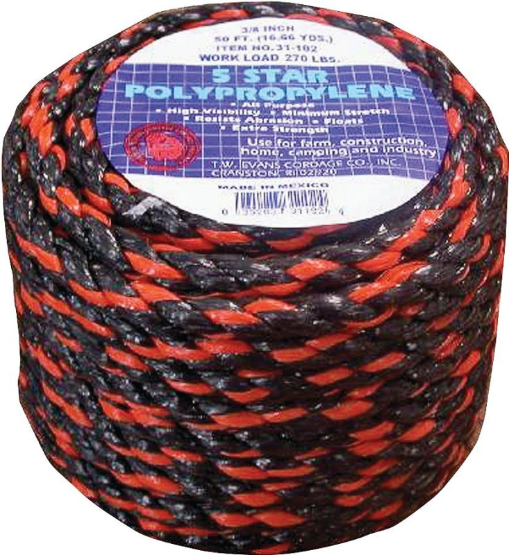 TW EVANS CORDAGE T.W. Evans Cordage 31-122 Truck Rope, 3/8 in Dia, 100 ft L, 270 lb Working Load, Polypropylene HARDWARE & FARM SUPPLIES TW EVANS CORDAGE
