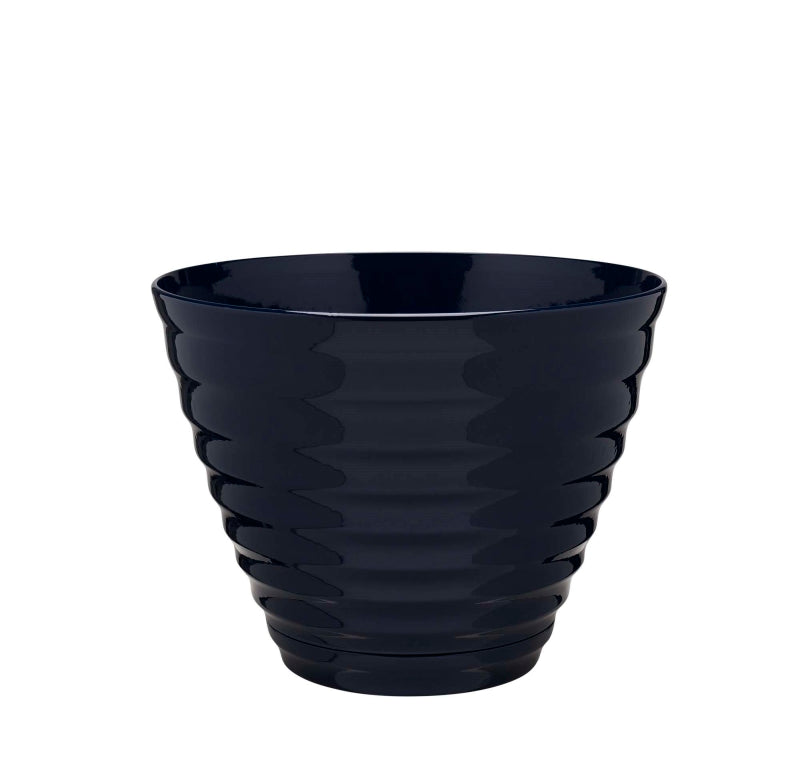 SOUTHERN PATIO Southern Patio HDR-064770 Planter, 15.9 in Dia, 12.3 in H, Round, Beehive Design, Resin, Navy