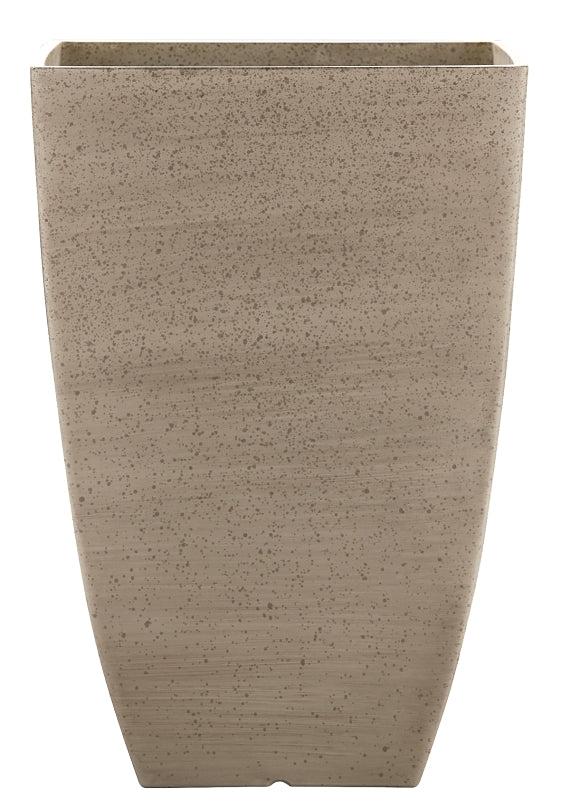 SOUTHERN PATIO Southern Patio HDR-091646 Newland Planter, 15-1/2 in H, Square, Plastic/Resin, White, Stone Aesthetic LAWN & GARDEN SOUTHERN PATIO