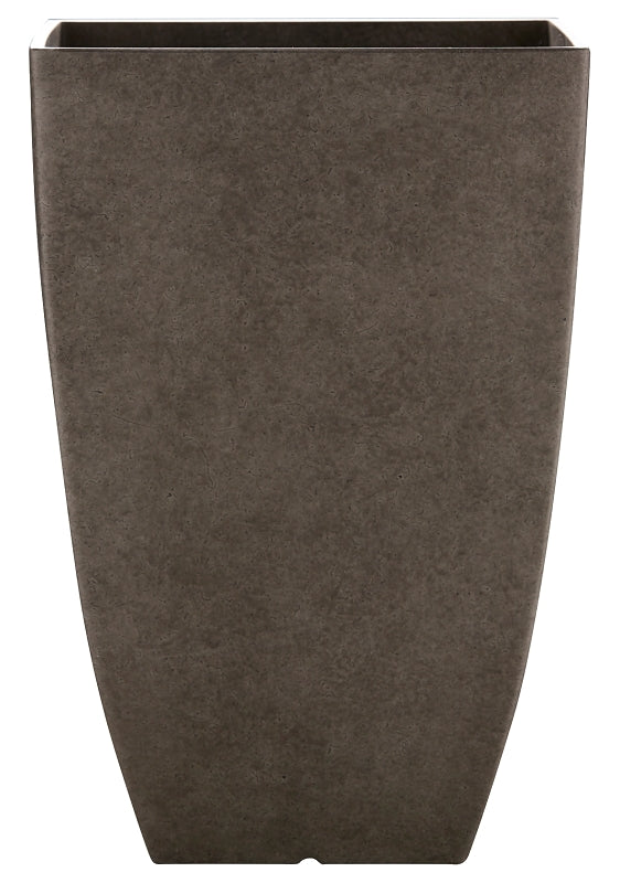SOUTHERN PATIO Southern Patio HDR-091653 Newland Planter, 15-1/2 in H, Square, Plastic/Resin, Gray, Stone Aesthetic LAWN & GARDEN SOUTHERN PATIO