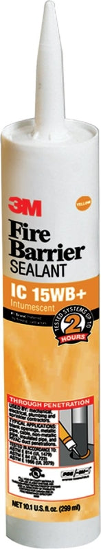 3M 3M IC 15WB+ Fire Barrier Sealant, Yellow, 40 to 122 deg F, 10.1 oz Cartridge PAINT 3M