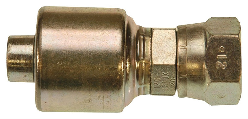 GATES Gates MegaCrimp G25170-0608 Hose Coupling, 3/4-16, Crimp x JIC, Steel, Zinc HARDWARE & FARM SUPPLIES GATES   