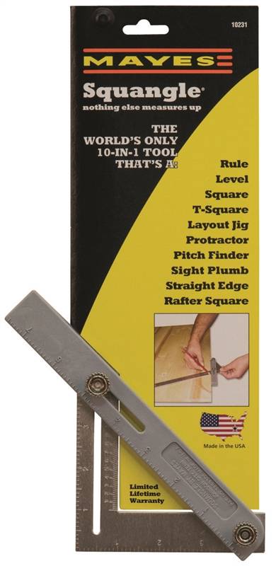 GREAT NECK SAW MFG Mayes 10231 Squangle, 0.001 in Graduation, Aluminum, 13-1/2 in L, 6.9 in W