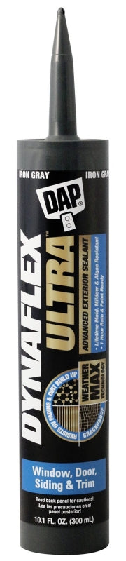 DAP DAP DYNAFLEX ULTRA 7079818215 Advanced Exterior Sealant, Iron Gray, 40 to 100 deg F, 10.1 oz Cartridge PAINT DAP