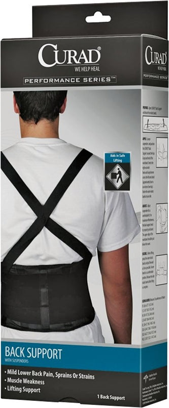 CURAD Curad ORT22200LD Back Support with Suspenders, L, Fits to Waist Size: 34 to 38 in, Hook and Loop CLOTHING, FOOTWEAR & SAFETY GEAR CURAD   