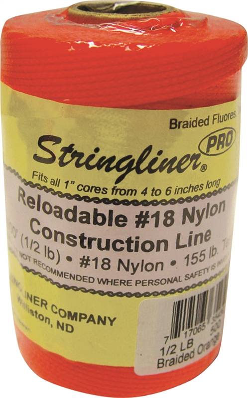 STRINGLINER BY U.S. TAPE Stringliner Pro Series 35459 Construction Line, #18 Dia, 500 ft L, 165 lb Working Load, Nylon, Fluorescent Orange HARDWARE & FARM SUPPLIES STRINGLINER BY U.S. TAPE   
