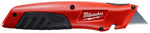MILWAUKEE Milwaukee 48-22-1515 Utility Knife, 1 in L Blade, Metal Blade, Straight Handle, Black/Red Handle