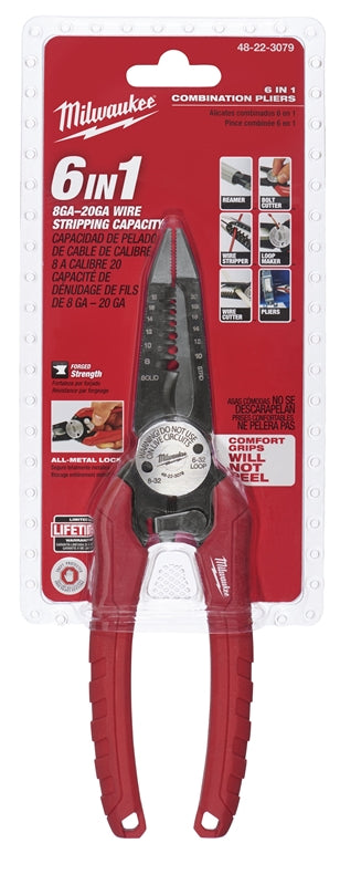 MILWAUKEE Milwaukee 48-22-3079 Wire Plier, 7-3/4 in OAL, 1-1/2 in Jaw Opening, Black/Red Handle, Durable Grips Handle ELECTRICAL MILWAUKEE   