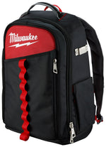 MILWAUKEE Milwaukee 48-22-8202 Backpack, 11.8 in W, 7.87 in D, 19.6 in H, 22-Pocket, Black/Red TOOLS MILWAUKEE   