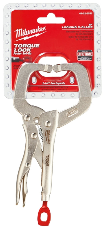 MILWAUKEE Milwaukee Torque Lock 48-22-3532 Locking C-Clamp, 2 in Max Opening Size, 2-1/4 in D Throat, Alloy Steel Body TOOLS MILWAUKEE