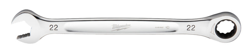 MILWAUKEE Milwaukee 45-96-9322 Ratcheting Combination Wrench, Metric, 22 mm Head, 11.93 in L, 12-Point, Steel, Chrome TOOLS MILWAUKEE   