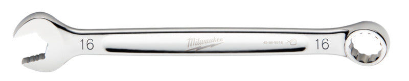 MILWAUKEE Milwaukee 45-96-9516 Combination Wrench, Metric, 16 mm Head, 8.27 in L, 12-Point, Steel, Chrome TOOLS MILWAUKEE   