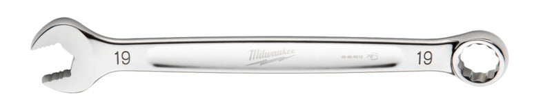 MILWAUKEE Milwaukee 45-96-9519 Combination Wrench, Metric, 19 mm Head, 9.84 in L, 12-Point, Steel, Chrome TOOLS MILWAUKEE   