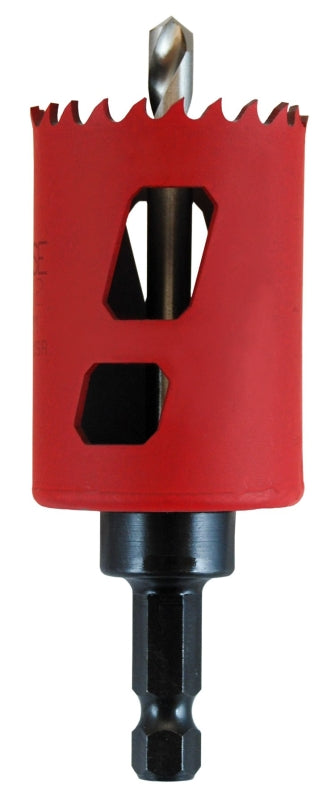 MORSE Morse MHSA22C Hole Saw, 1-3/8 in Dia, 1-15/16 in D Cutting, 3/8 in Arbor, 4/6 TPI, HSS Cutting Edge