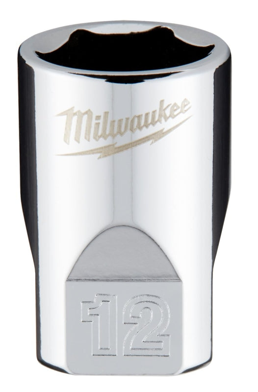 MILWAUKEE Milwaukee 45-34-9038 Socket, 12 mm Socket, 1/4 in Drive, 6-Point, Chrome Vanadium Steel, Chrome TOOLS MILWAUKEE   