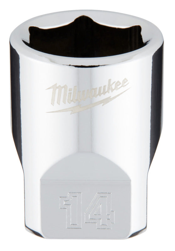 MILWAUKEE Milwaukee 45-34-9040 Socket, 14 mm Socket, 1/4 in Drive, 6-Point, Chrome Vanadium Steel, Chrome TOOLS MILWAUKEE   