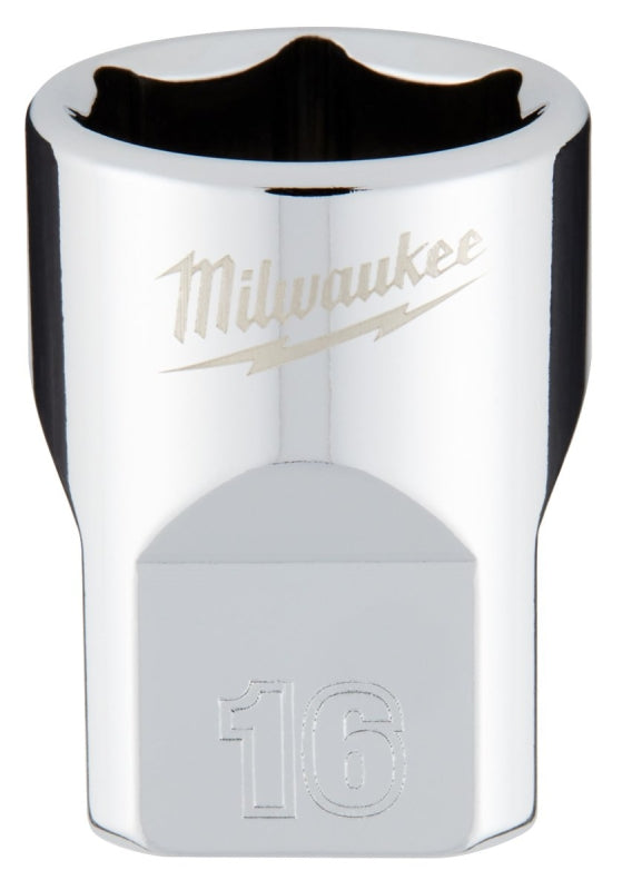 MILWAUKEE Milwaukee 45-34-9086 Socket, 16 mm Socket, 3/8 in Drive, 6-Point, Chrome Vanadium Steel, Chrome TOOLS MILWAUKEE   