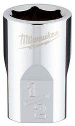 MILWAUKEE Milwaukee 45-34-9064 Socket, 1/2 in Socket, Standard Socket, 3.543 in OAL, 3/8 in Drive, 6 -Point, Chrome Vanadium Steel TOOLS MILWAUKEE