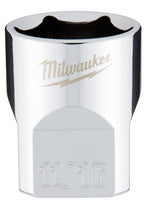 MILWAUKEE Milwaukee 45-34-9067 Socket, 11/16 in Socket, Standard Socket, 3.543 in OAL, 3/8 in Drive, 6 -Point, Chrome TOOLS MILWAUKEE