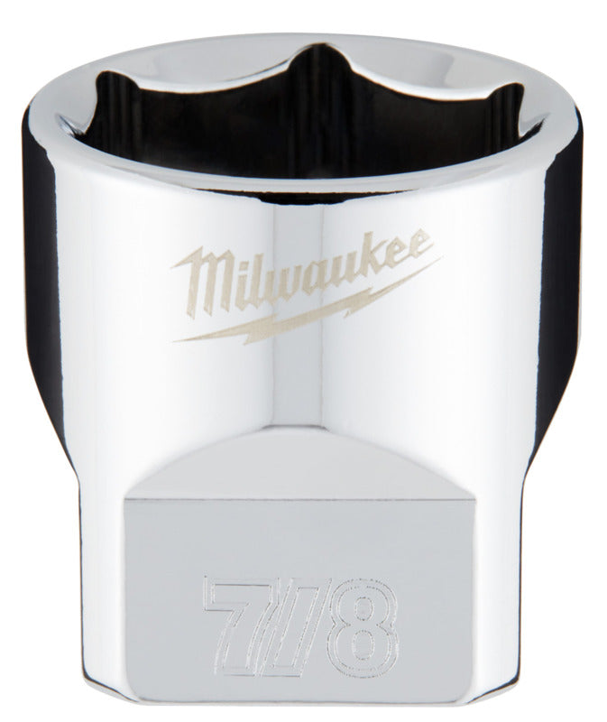 MILWAUKEE Milwaukee 45-34-9070 Socket, 7/8 in Socket, 3/8 in Drive, 6-Point, Chrome Vanadium Steel, Chrome TOOLS MILWAUKEE   