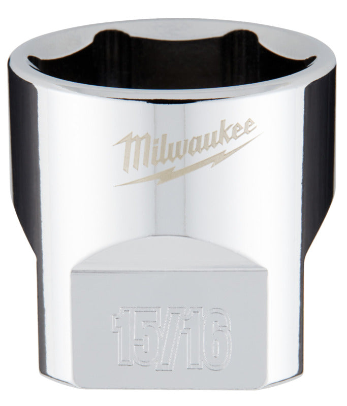 MILWAUKEE Milwaukee 45-34-9071 Socket, 15/16 in Socket, 3/8 in Drive, 6-Point, Chrome Vanadium Steel, Chrome TOOLS MILWAUKEE   
