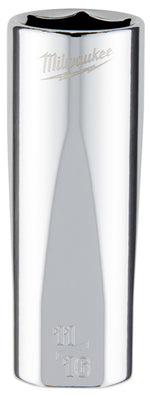 MILWAUKEE Milwaukee 45-34-6875 Socket, 11/16 in Socket, Deep Socket, 3.543 in OAL, 3/8 in Drive, 6 -Point, Chrome Vanadium Steel TOOLS MILWAUKEE