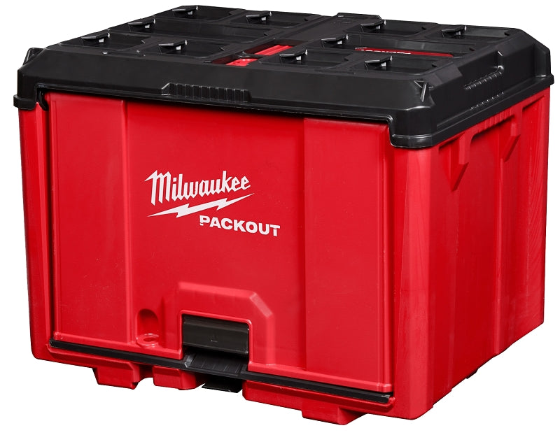 MILWAUKEE Milwaukee PACKOUT 48-22-8445 Tool Cabinet, 50 lb, 20 in OAW, 15 in OAH, 15 in OAD, Polymer, Black/Red TOOLS MILWAUKEE   