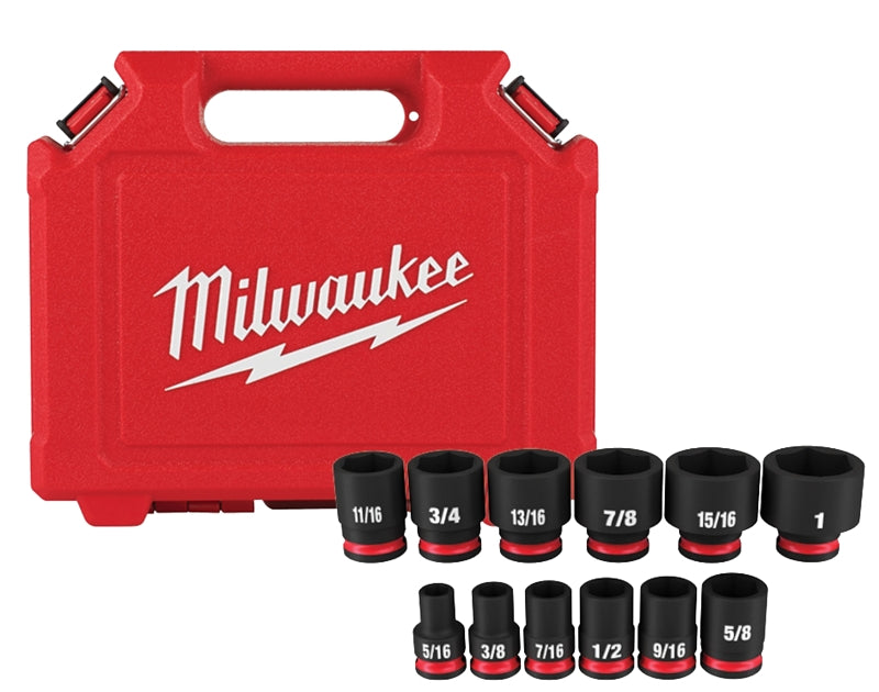 MILWAUKEE Milwaukee 49-66-7005 SHOCKWAVE Impact Duty Series Standard Socket Set, Steel, Black, Includes: (1) Storage Case