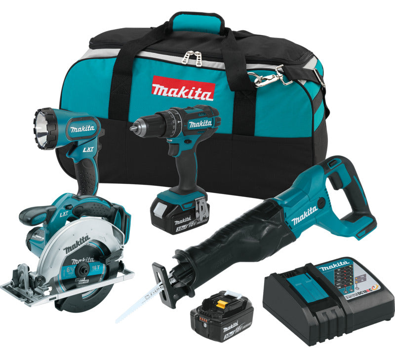 MAKITA Makita LXT XT442 Combination Kit, Battery Included, 18 V, 4-Tool, Lithium-Ion Battery