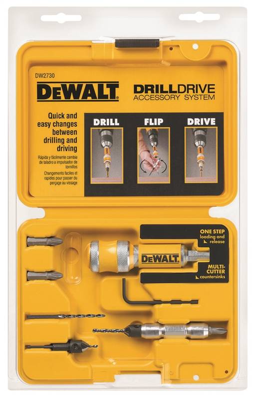 DEWALT DeWALT DW2730 Drill Drive Set, 8-Piece, Steel, Black Oxide TOOLS DEWALT   