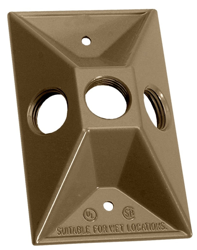 TEDDICO/BWF BWF 813AB-1 Cover, Lampholder, 4-1/2 in L, 2-7/8 in W, Rectangular, 1-Gang, Metal, Bronze, 12/CD ELECTRICAL TEDDICO/BWF