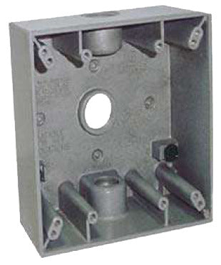 TEDDICO/BWF Orbit 2B50 2B50-3 Weatherproof Box, 4-9/16 in W, 2 in D, 4-1/2 in H, 2 -Knockout, Screw Mounting, NEMA 3R, Gray ELECTRICAL TEDDICO/BWF