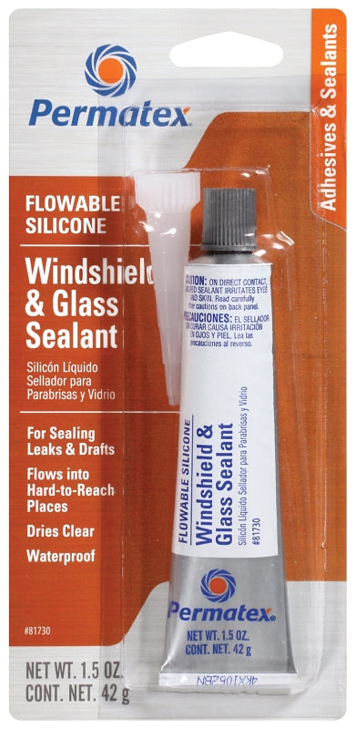 PERMATEX Permatex 81730 Windshield and Glass Sealer, 1.5 fl-oz Tube, Paste, Clear AUTOMOTIVE PERMATEX