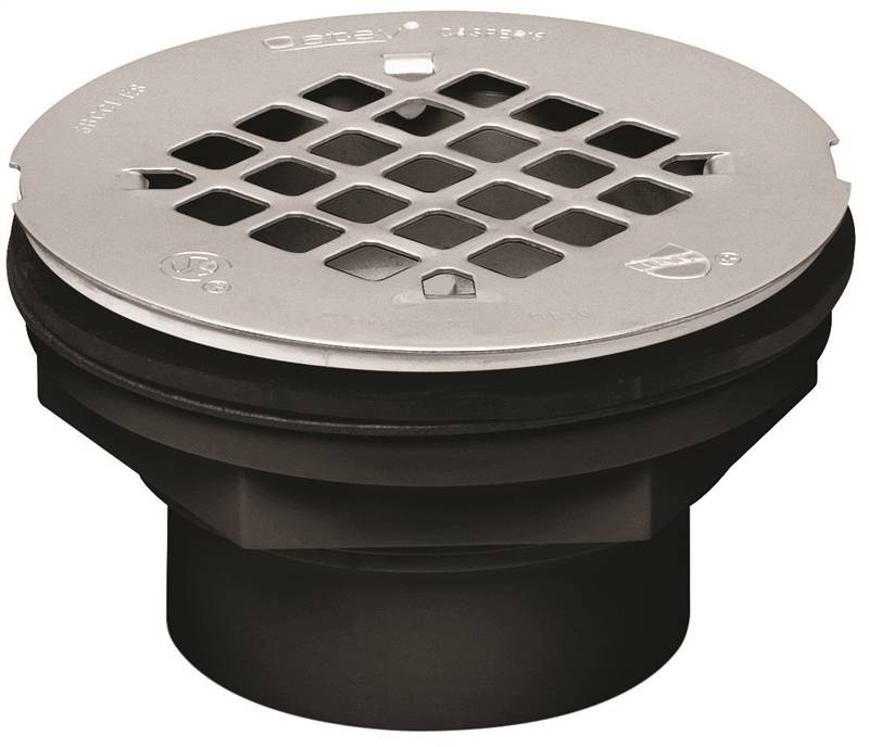 OATEY Oatey 42086 Shower Drain, ABS, Black, Specifications: Snap-In Cover Design, Round Shape PLUMBING, HEATING & VENTILATION OATEY
