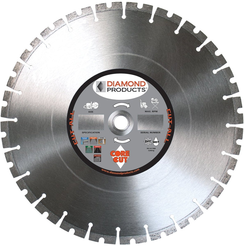 DIAMOND PRODUCTS Diamond Products 86709 Circular Saw Blade, 18 in Dia, 1 in Arbor, 32-Teeth, Diamond Cutting Edge TOOLS DIAMOND PRODUCTS