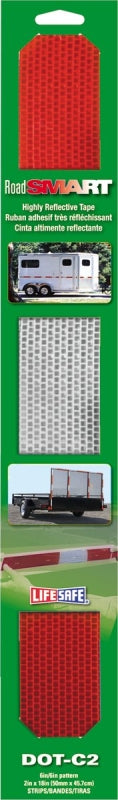 INCOM MANUFACTURING Incom RE3986 Reflective Tape, 18 in L, 2 in W, Red/Silver AUTOMOTIVE INCOM MANUFACTURING